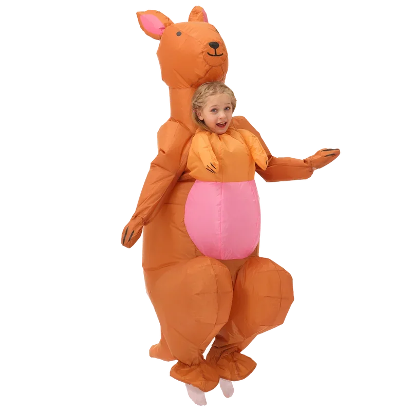 Cute Animal Shape Kangaroo Inflatable Costume Halloween Christmas Children's Day Birthday Party Creative Funny Play Costume