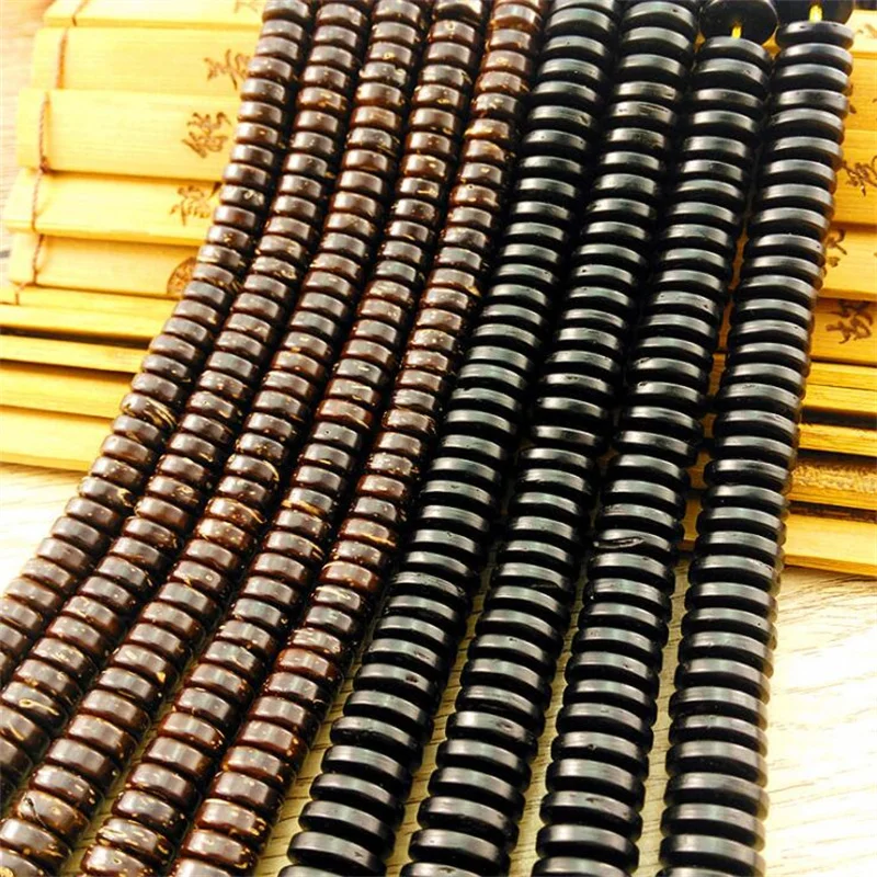 50pcs 6 8 10 12MM Flat Round Coconut Beads Loose Beads Spacer Beads for DIY Earring Bracelet Necklace Jewelry Making Accessories