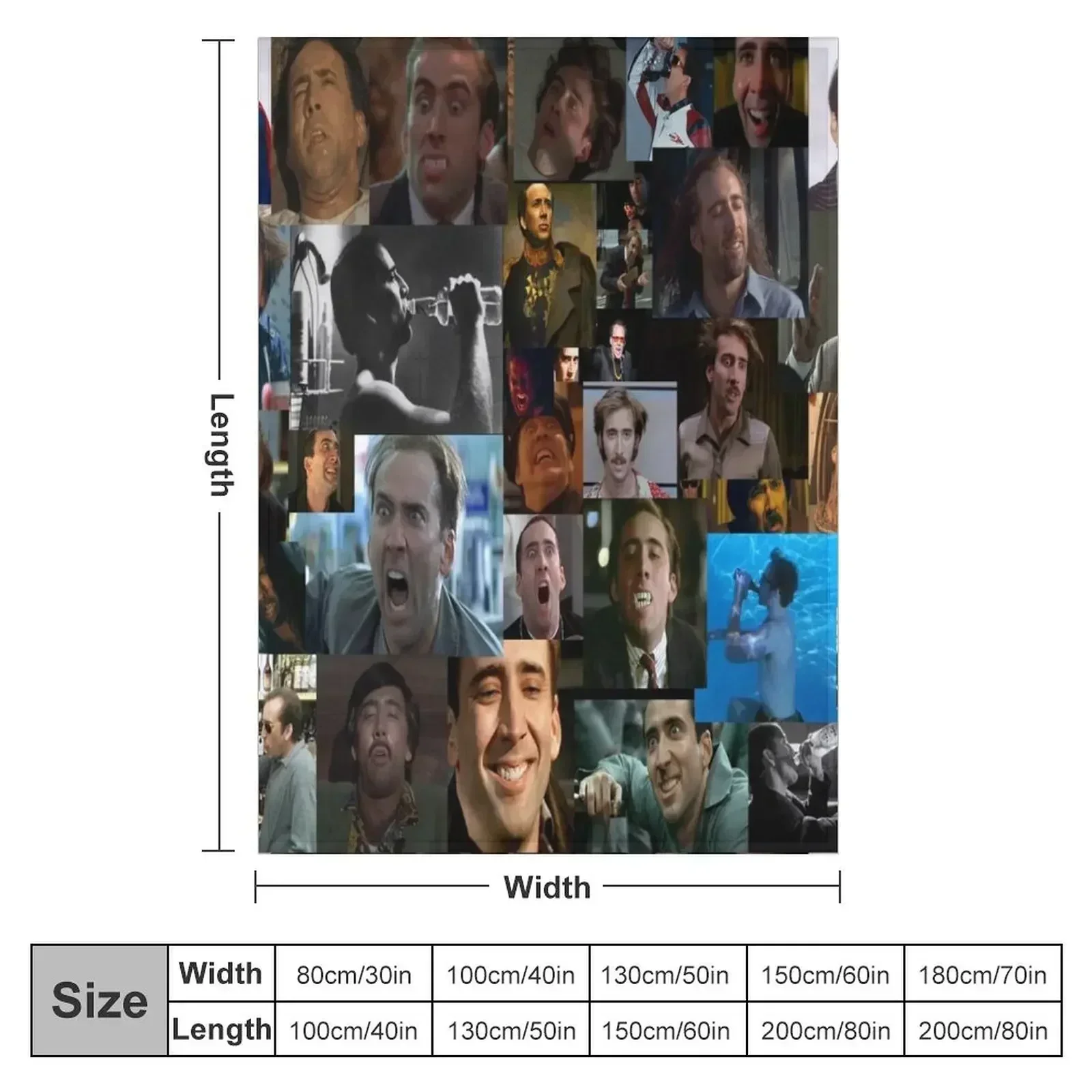 Nicolas Cage Pattern - Nicholas Cage - Nick Cage Nic Throw Blanket blankets ands Summer Camping Decoratives Blankets