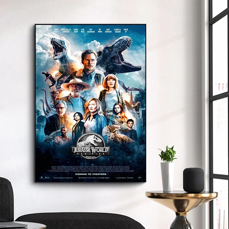 Jurassic World Dominion Canvas Movie Prints Canvas Wall Art Modern Dinosaur Film Picture for Kids Room Home Decor Cuadros