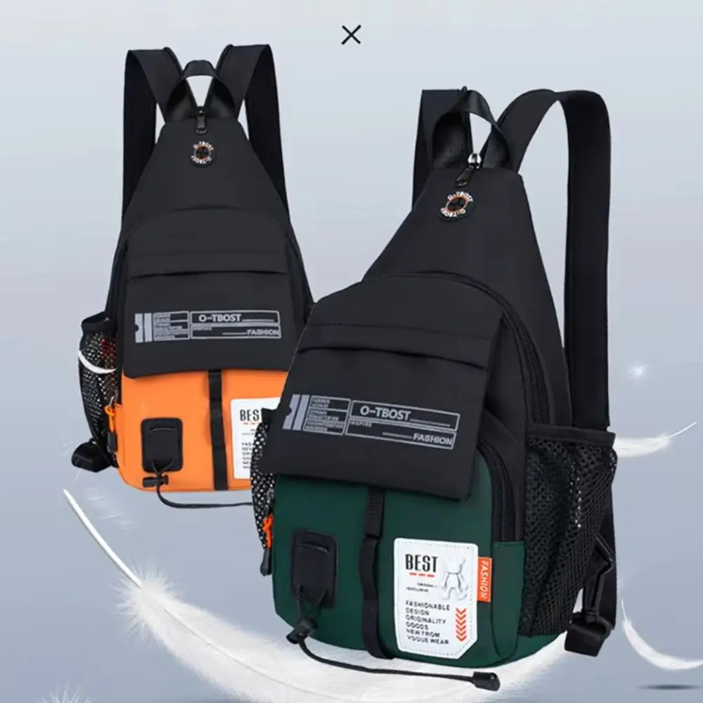 

Portable Oxford Men Chest Bag Adjustable Strap Multifunctional Sling Backpack 2 in 1 Large Capacity Men Crossbody Bag Women