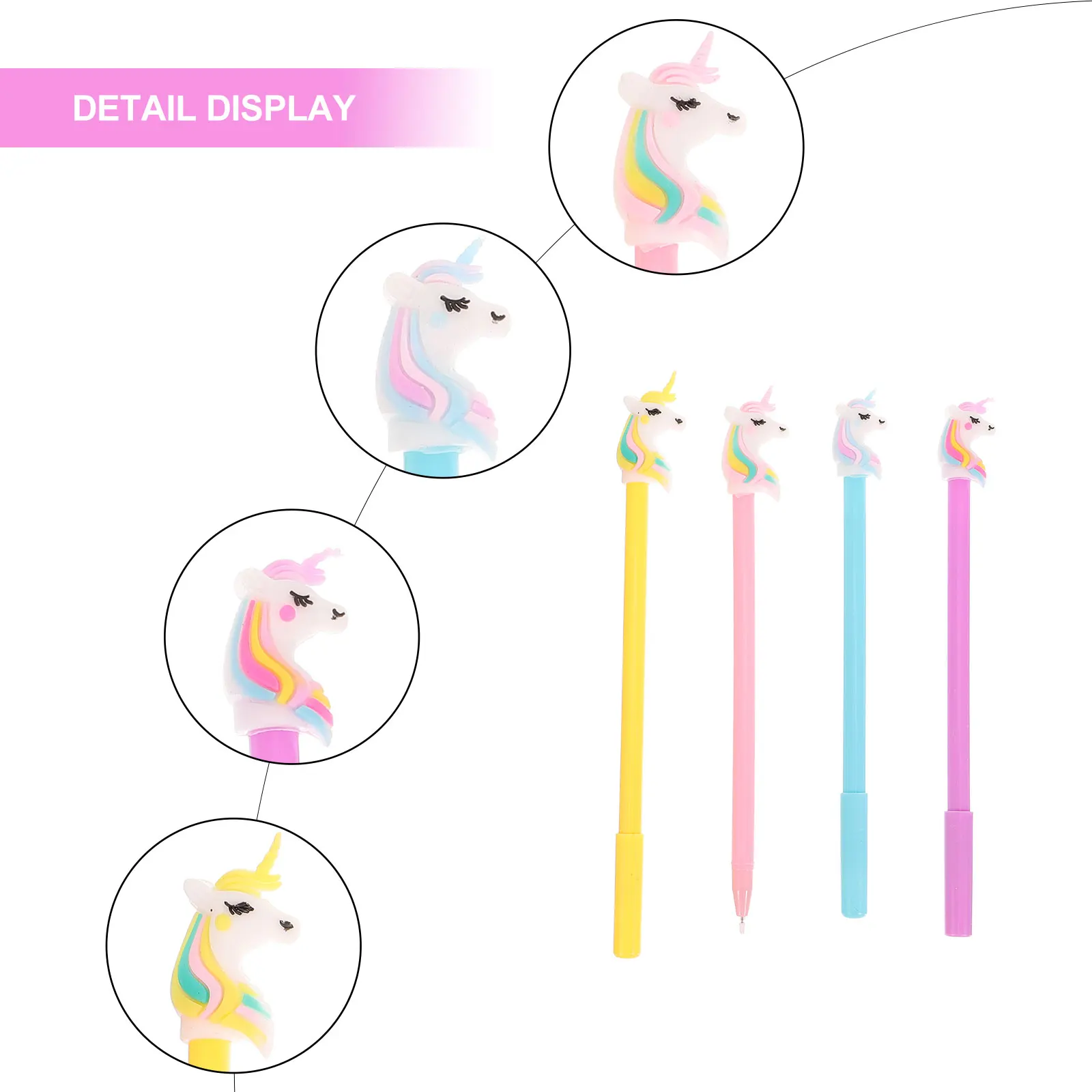 

4pcs Pens Lovely Stylish Smooth Creative Pen Writing Ink Cartoon Creative Stationary Plastic Handwriting