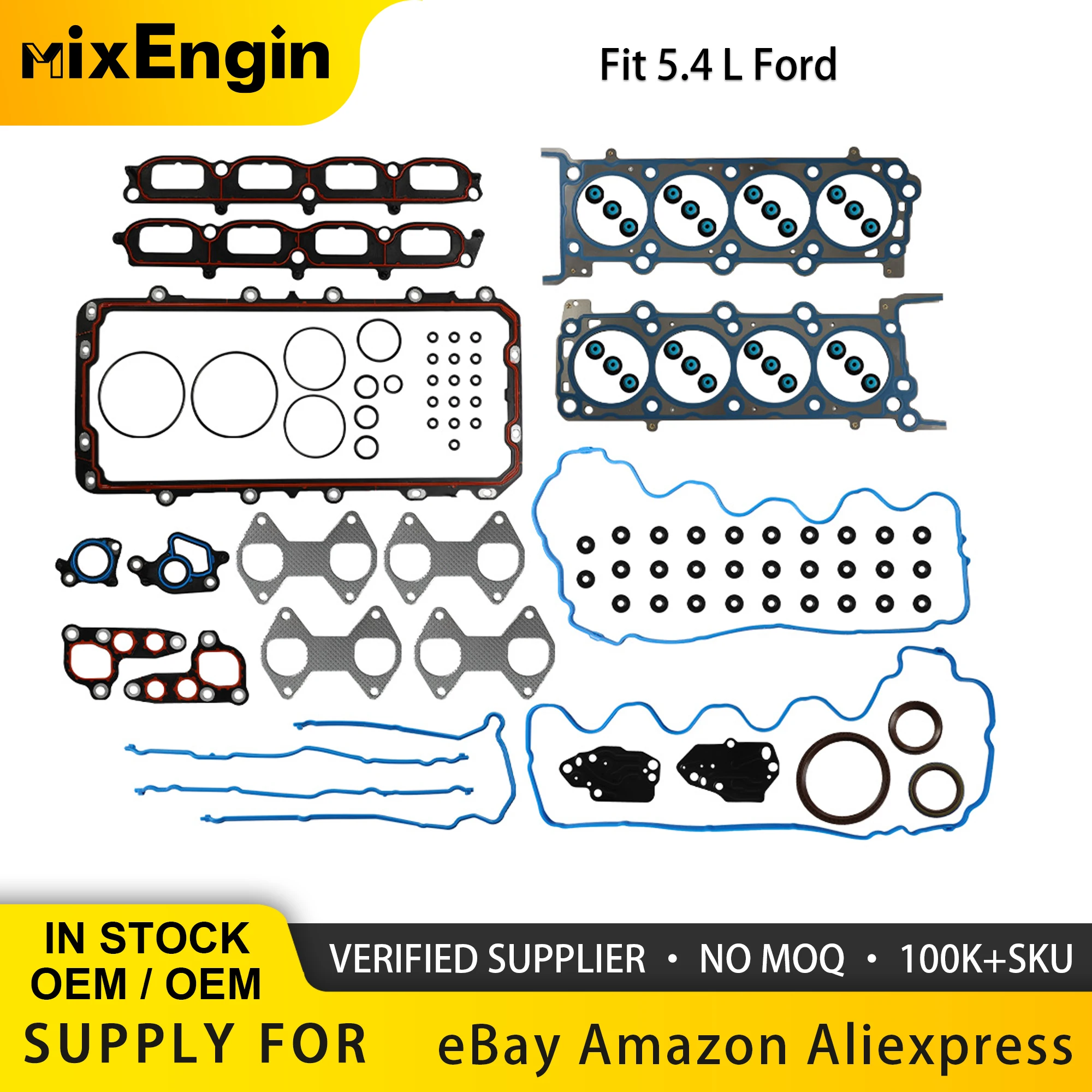 Engine Parts Rebuild Kits Overhaul Gasket Set Fit 5.4 L 330Cu For 07-14 Ford Lincoln Navigator F150 F250 Super Duty V8 GAS 5.4L
