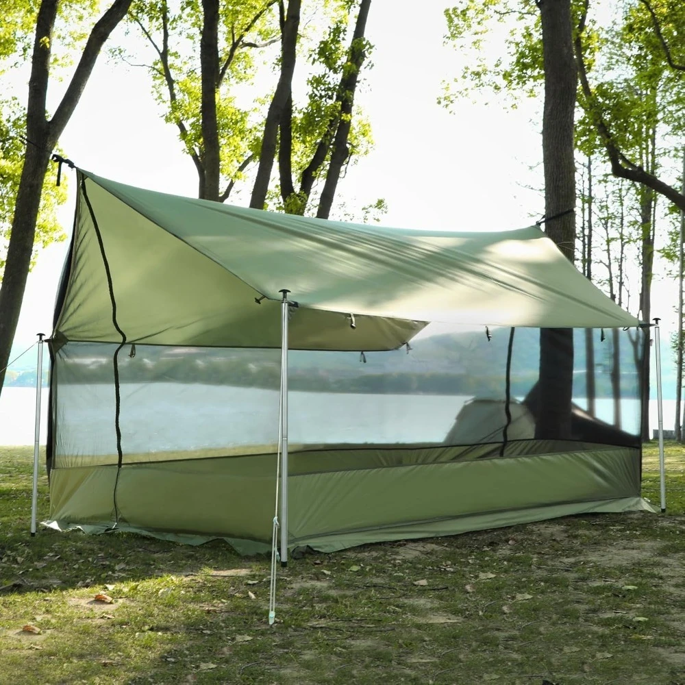 Large Hot Tent with Stove Jack Waterproof Windproof Winter Camping Tent with Snow Skirt Ultralight 4 Season for Hiking