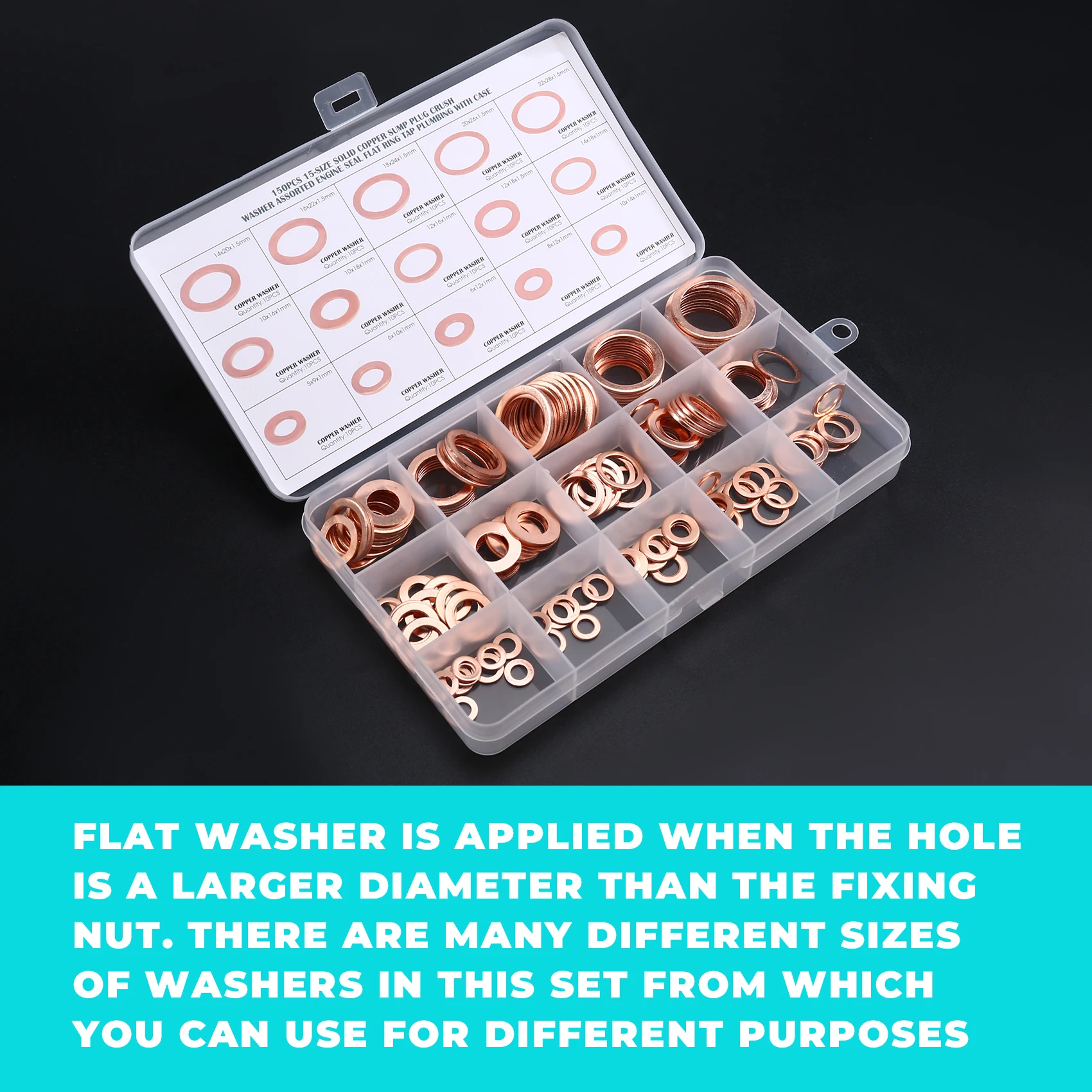 【CYBER MONDAY】Solid Gasket Washer Metal Flat Washer Combination Copper Washer Combination Hardware Accessories Kit Sealing Coppe