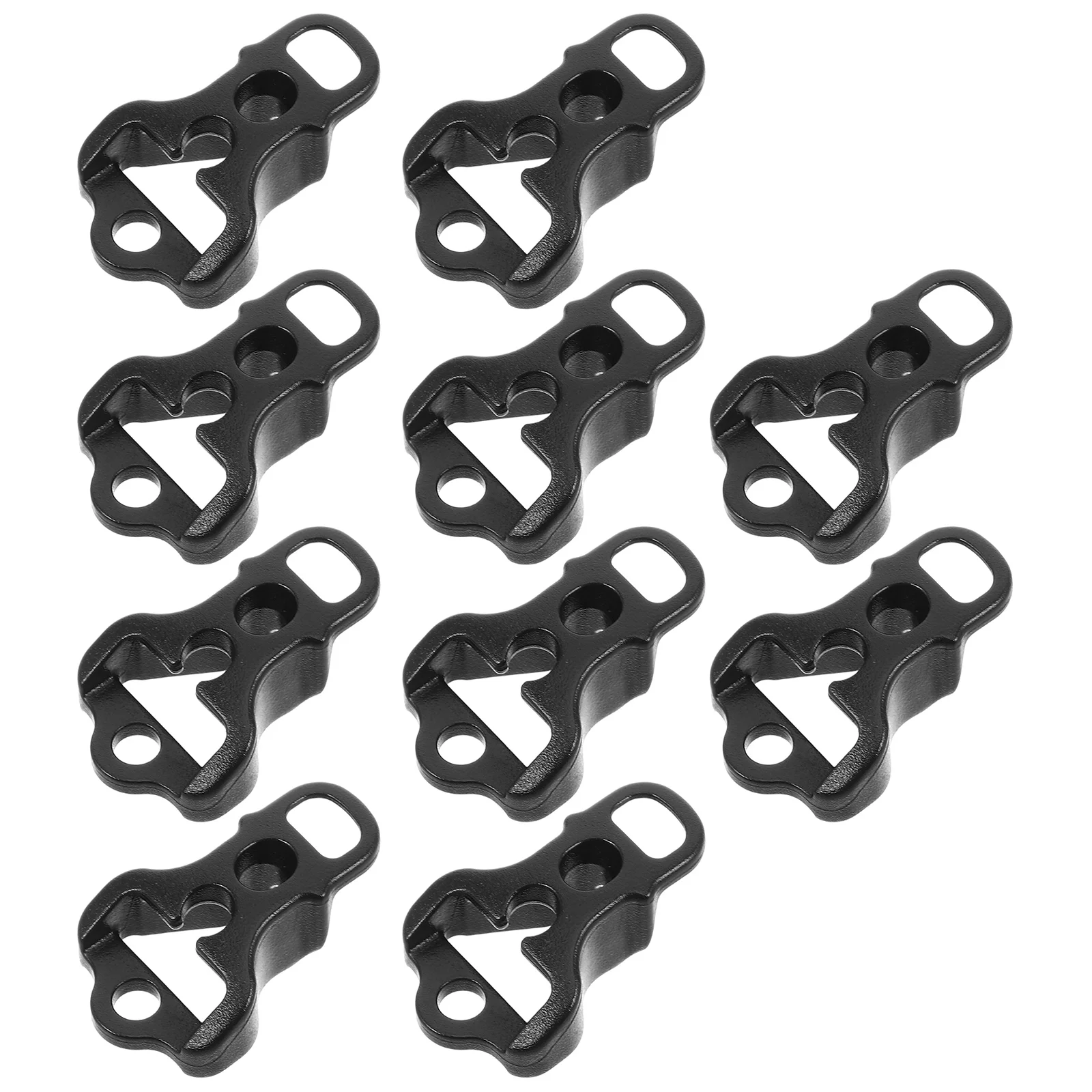 10 Pcs Tent Wind Rope Anti-skid Fasteners Major Fix Necessity Professional Black Cord Buckle