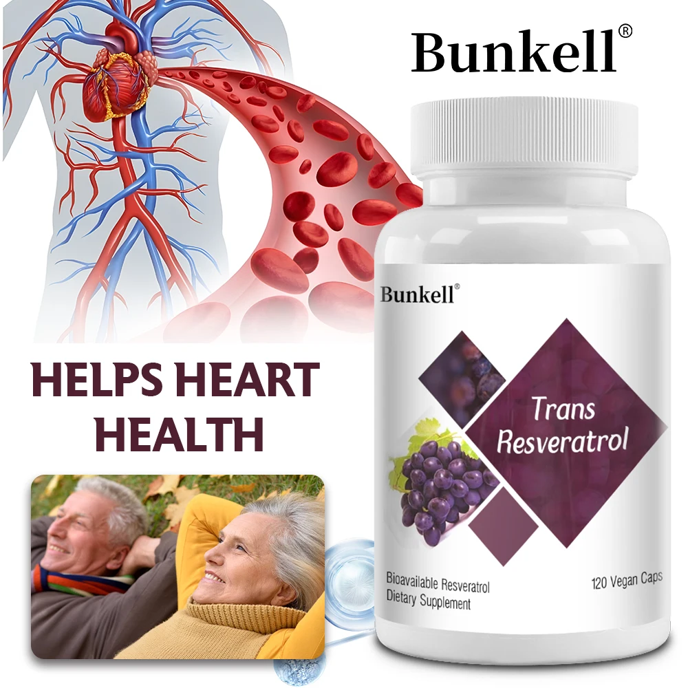 Trans-Resveratrol Capsules - Fights Free Radicals, Cell Function, Heart Health, Mitochondrial Health, Cardiovascular Health