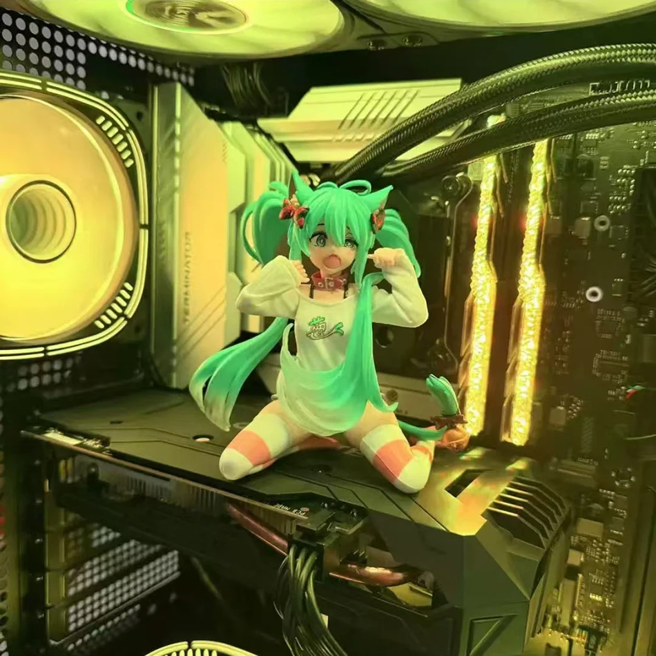 Anime Figur Hatsune Miku Desktop Nette Sexy T-Shirt Mädchen Action Anime Figur Kawaii Sammlung Dekoration Modell Ornament Spielzeug