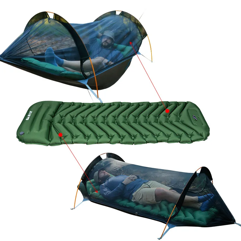 Traveler Portable Outdoor Camping Air Cushion Bed Automatic Inflatable Foot Step Inflatable Pad Moisture proof Tent sleeping pad