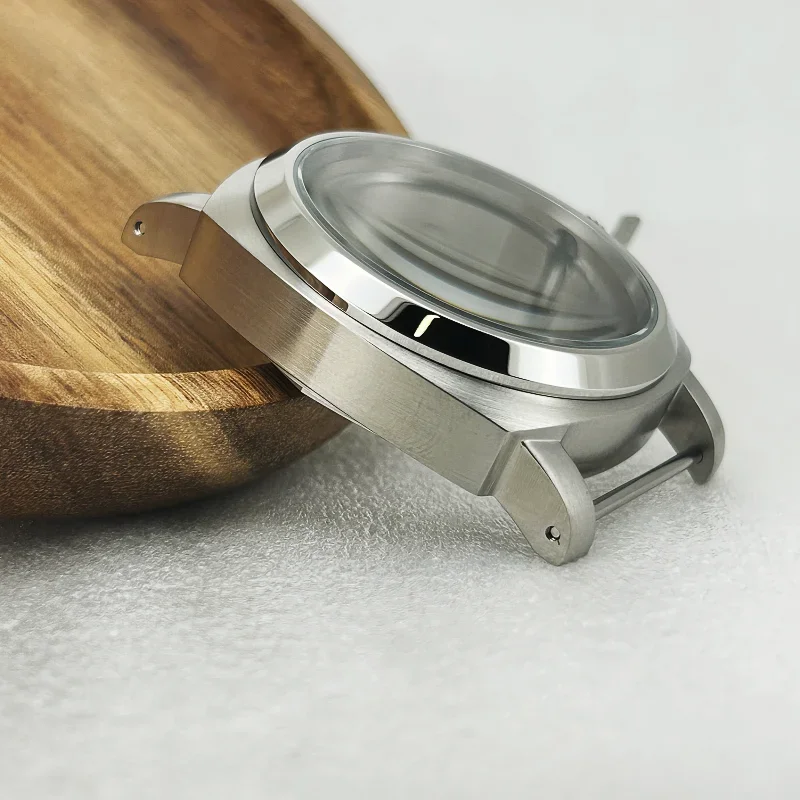 44mm Manual Stainless Steel Light Sand Case for PM Pilot ETA6497/98 ST3600/20 Automatic Movement for 34.5mm Dial Case NO Logo