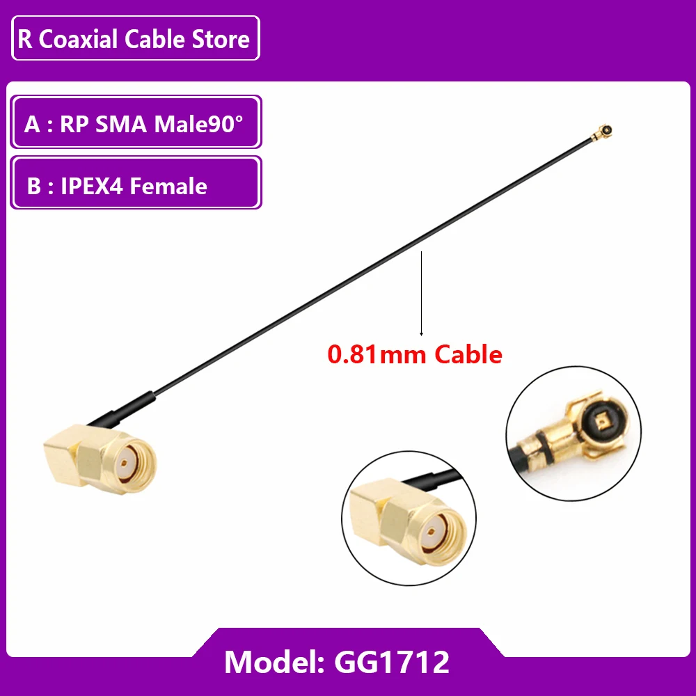 2PCS/Lot IPEX4 to SMA Pigtail RP-SMA/ SMA Male to U.fl IPEX4 MHF4 Female Jack WIFI Antenna Extension Jumper RF1.13 Cable Adapter