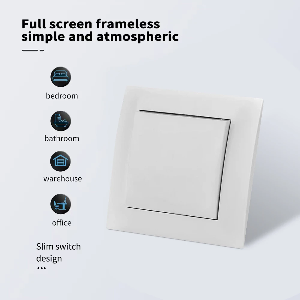 الأبيض الجدار الروك التبديل تشغيل/إيقاف الاتحاد الأوروبي القياسية الكلاسيكية التيار المتناوب زر مفتاح الإضاءة 1 عصابة 1 طريقة رذاذ لوحة بلاستيكية طريقة مثبطات اللهب #3