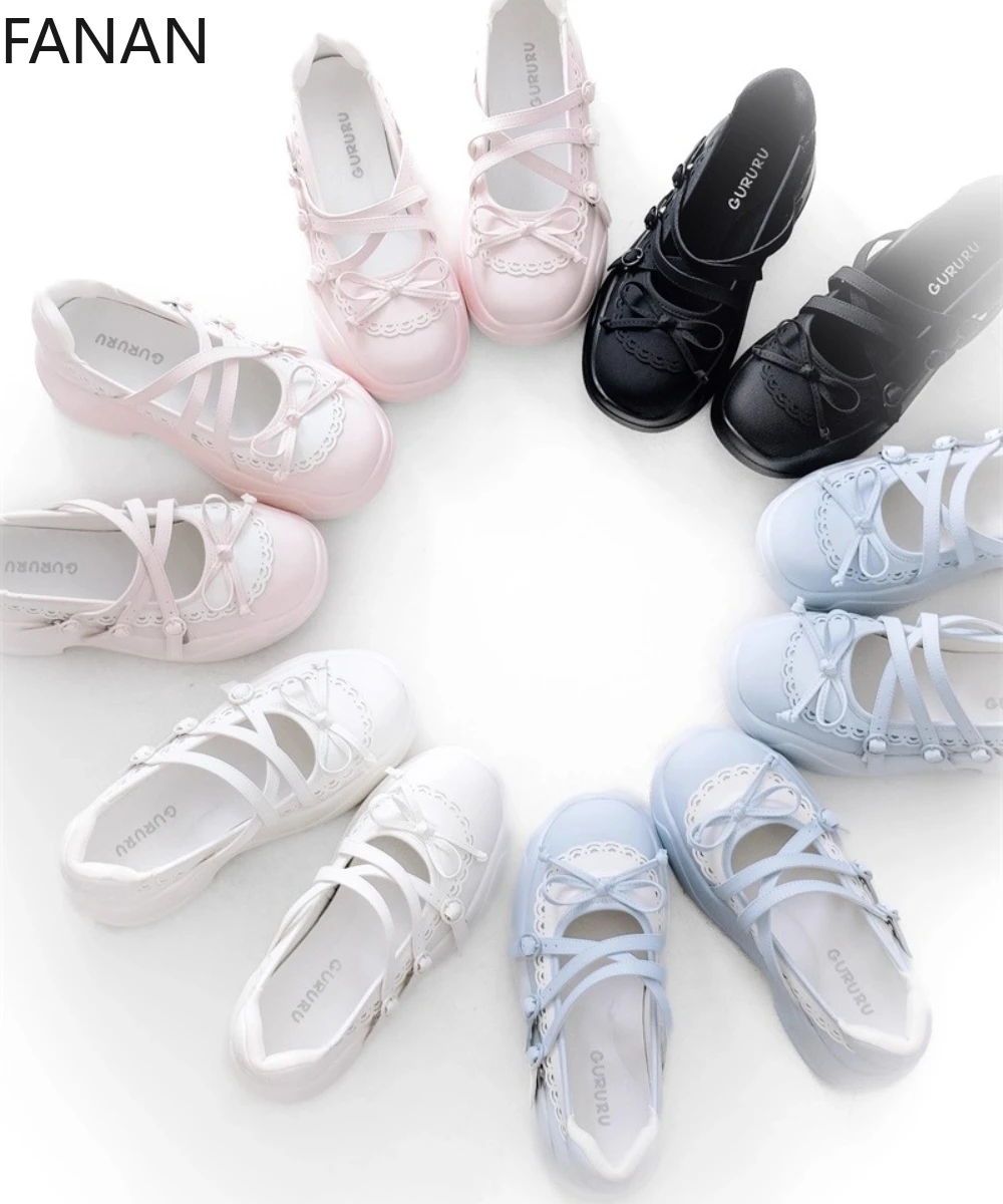 

High Heel Casual Sports Shoes for Women Sweet Cute Fashion Chunky Sneakers Summer New Princess White Shoes Japanese