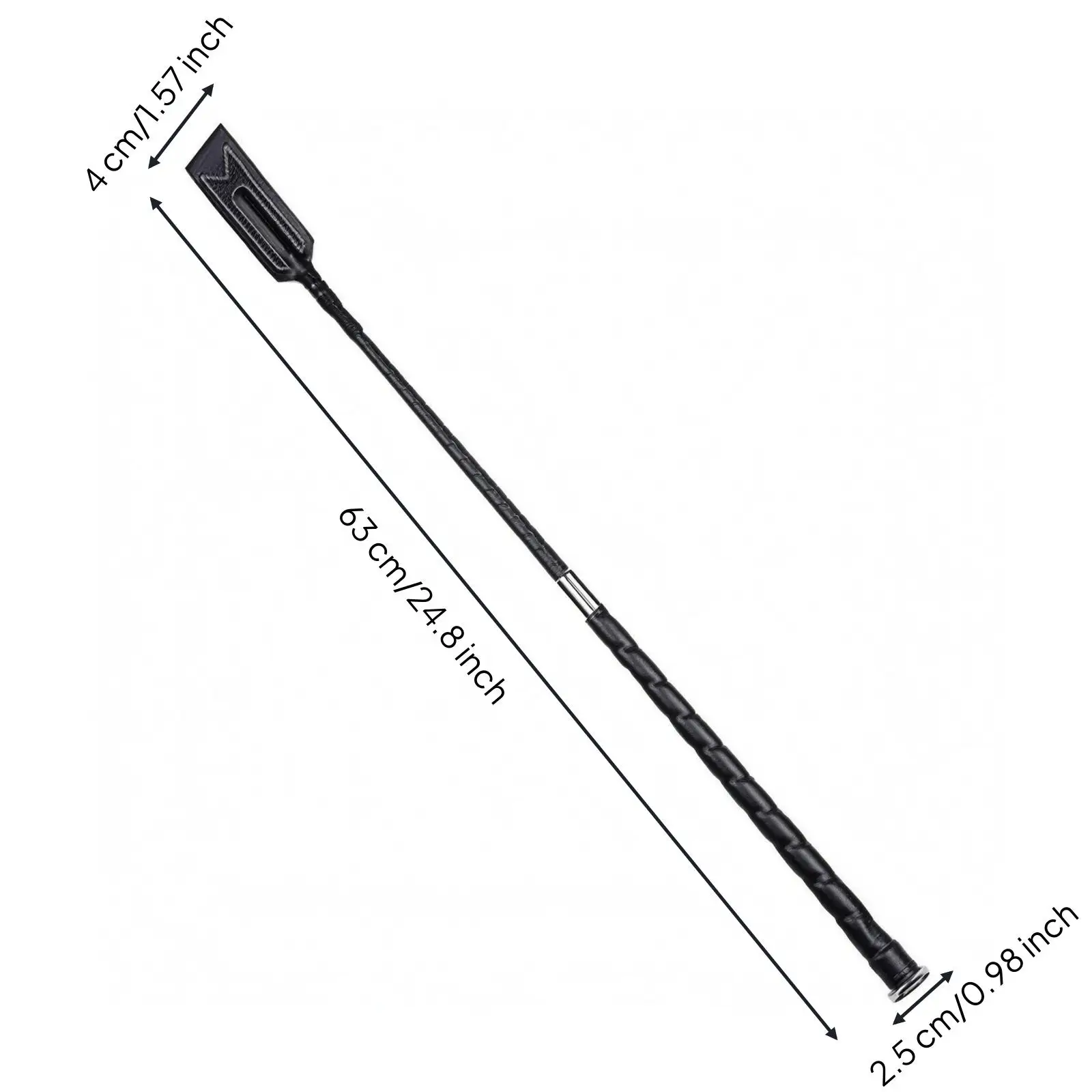 Lightweight PU Riding Crop with Rectangular Tip Horse Riding Accessory Equestrian Tool for Backhorse Riding