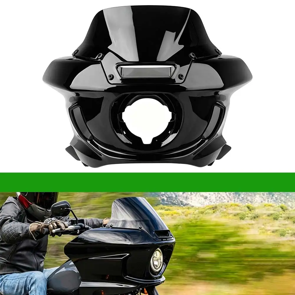 

1Set Fairing And Windshield Fit For Harley Softail Low Rider St / El Diablo Easy Install Abs Plastic Surface Painted Gloss Black