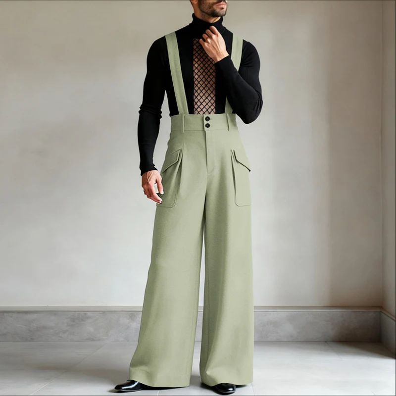 INCERUN Herren-Jumpsuits, einfarbig, ärmellos, lässig, mit Trägern, für Herren, Streetwear, locker, 2026, modische Herren-Overalls, Hosen – Detail 7