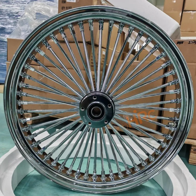 Motorcycle Fat Spoke 16 18 19 20 21 23 Inch 40 48 60 80 Spoke SILVER Chrome ABS Tubeless Motorcycle Wheel for Harley B-M-W