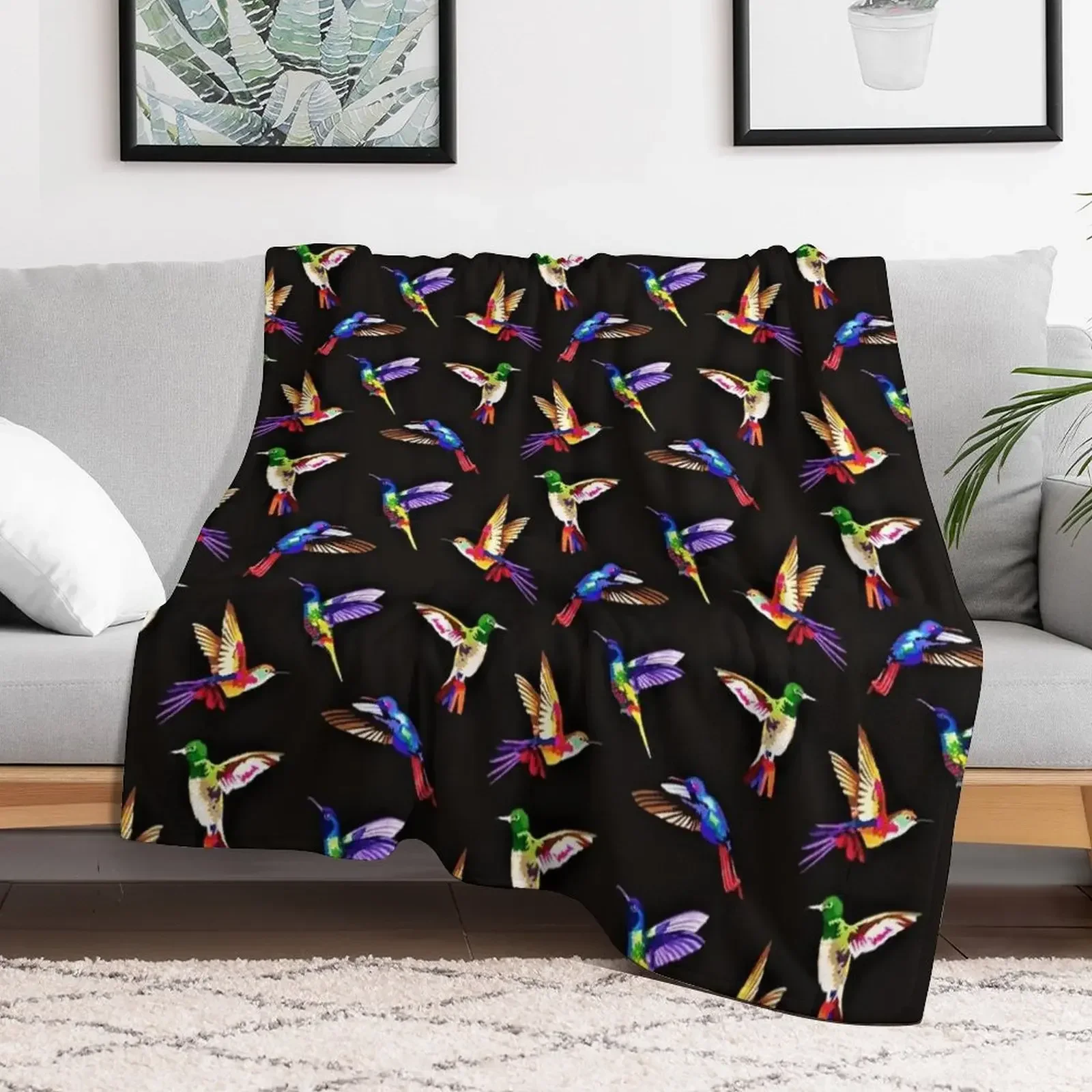 

Hummingbirds Throw Blanket cosplay anime Luxury Brand Furrys Blankets