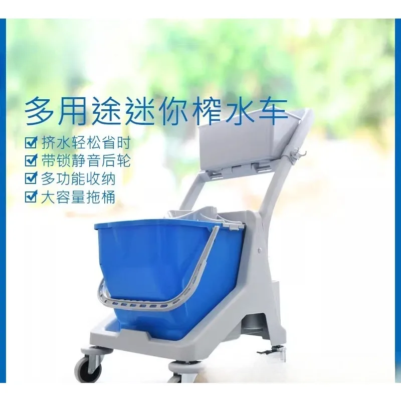 

Mini Cleaning Service Truck Round Mop Squeeze Bucket Squeeze Truck with Wheels