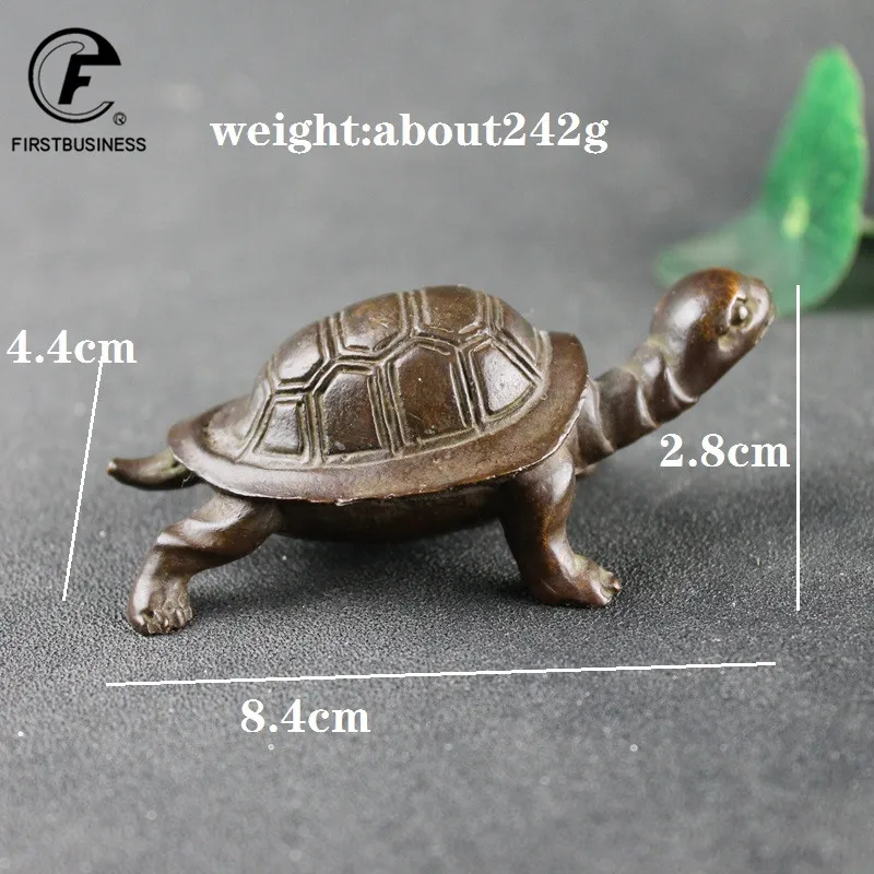 Solid Copper Turtle Statue Desktop Ornaments Vintage Brass Tortoise Figurines Toy Model Home Decorations Accessories Tea Pet