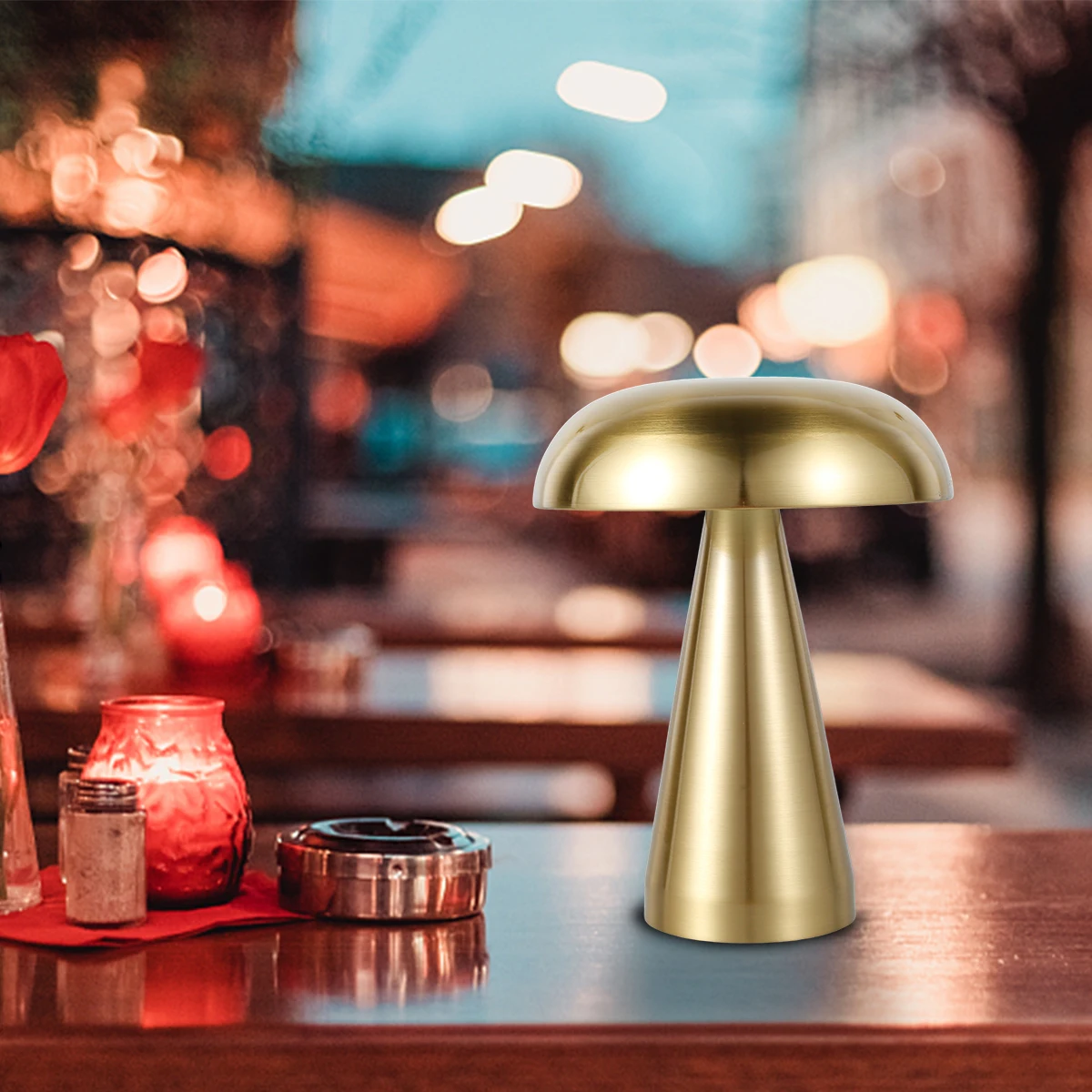 Mushroom Table Lamp Portable Cordless LED Desk Light Touch Control Night Light with 3 Color Dimming for Bedroom Living Room