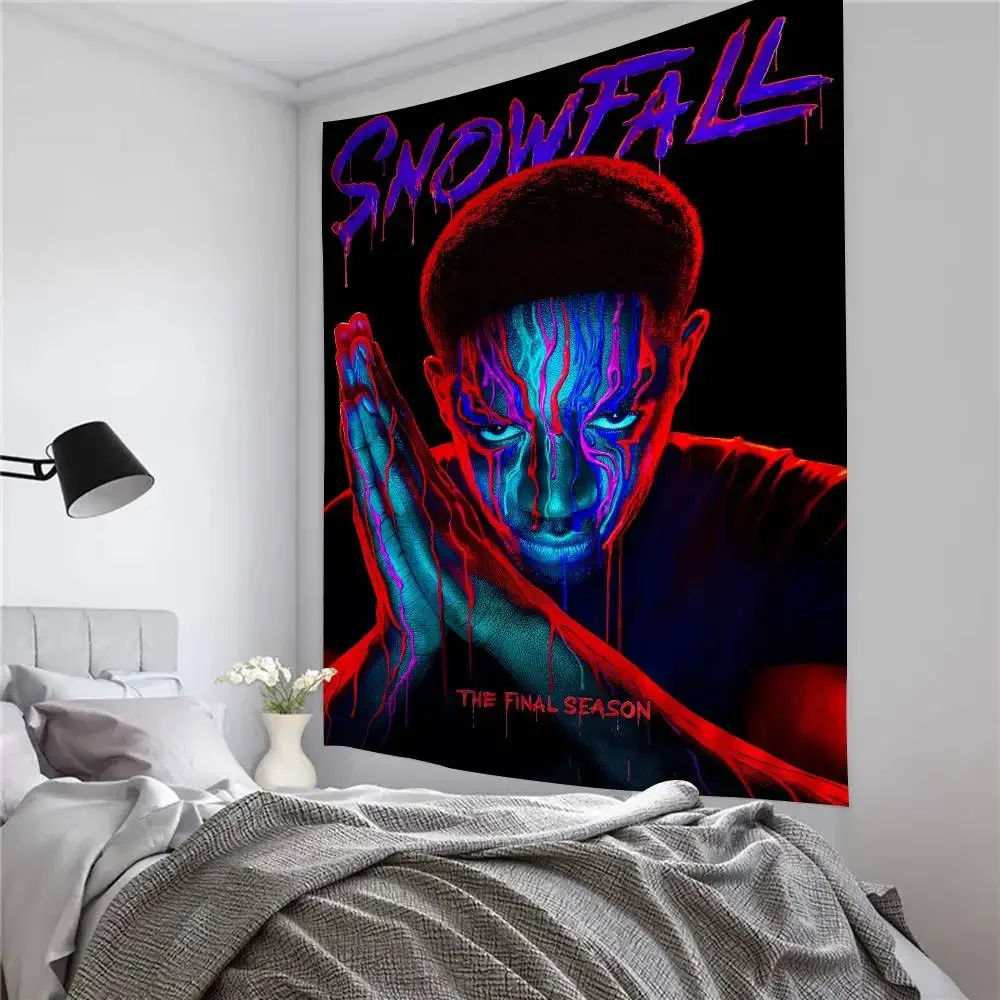 سلسلة تساقط الثلوج التلفزيونية الكلاسيكية المعلقة نسيج البوهيمي لغرفة المعيشة ديكور المنزل النوم نسيج اليابانية