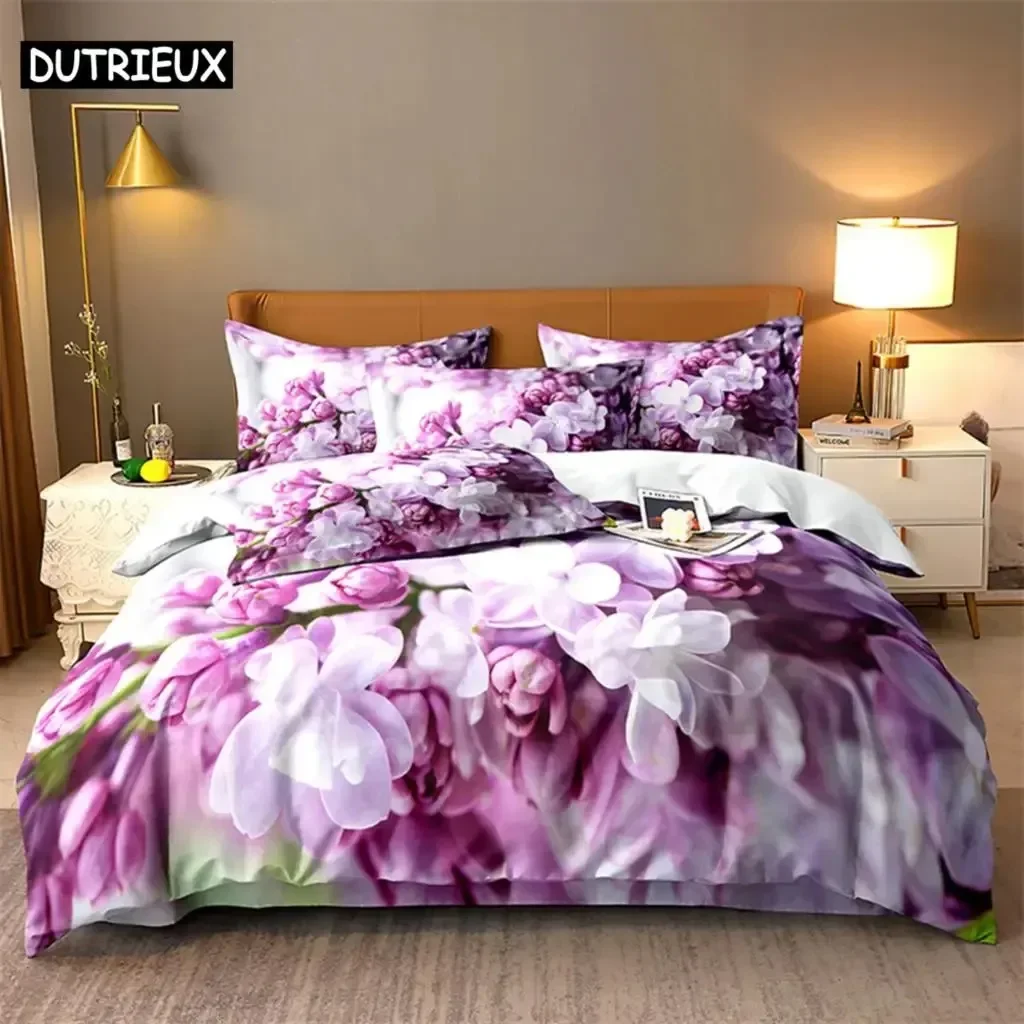 

Комплект постельного белья Lavender Queen, пододеяльник с розой, детский комплект постельного белья для спальни, комплект одеял, пододеяльник King Size