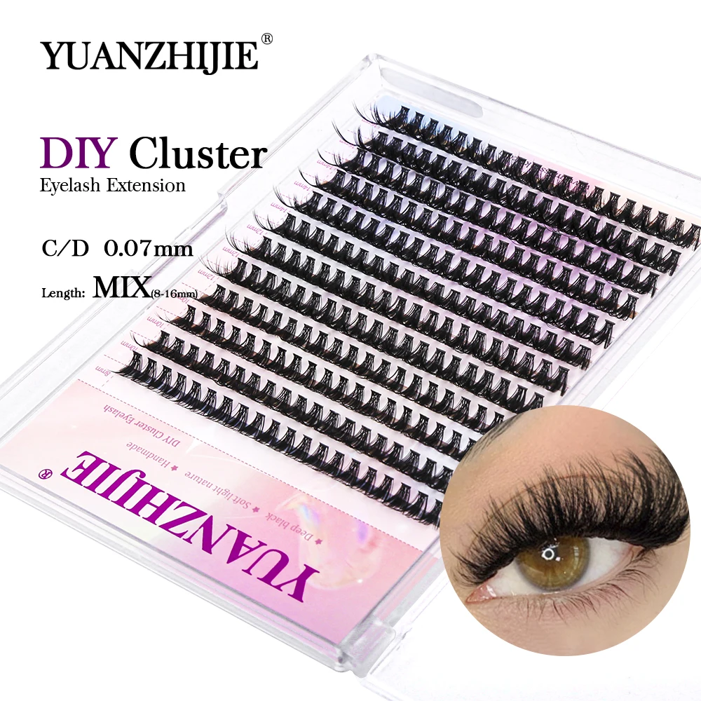 Factory Wholesale New Arrival Heat Bonded Individual Lashes C D Curl Handmade Korea PBT Fiber Diy Eyelash Extensions at Home