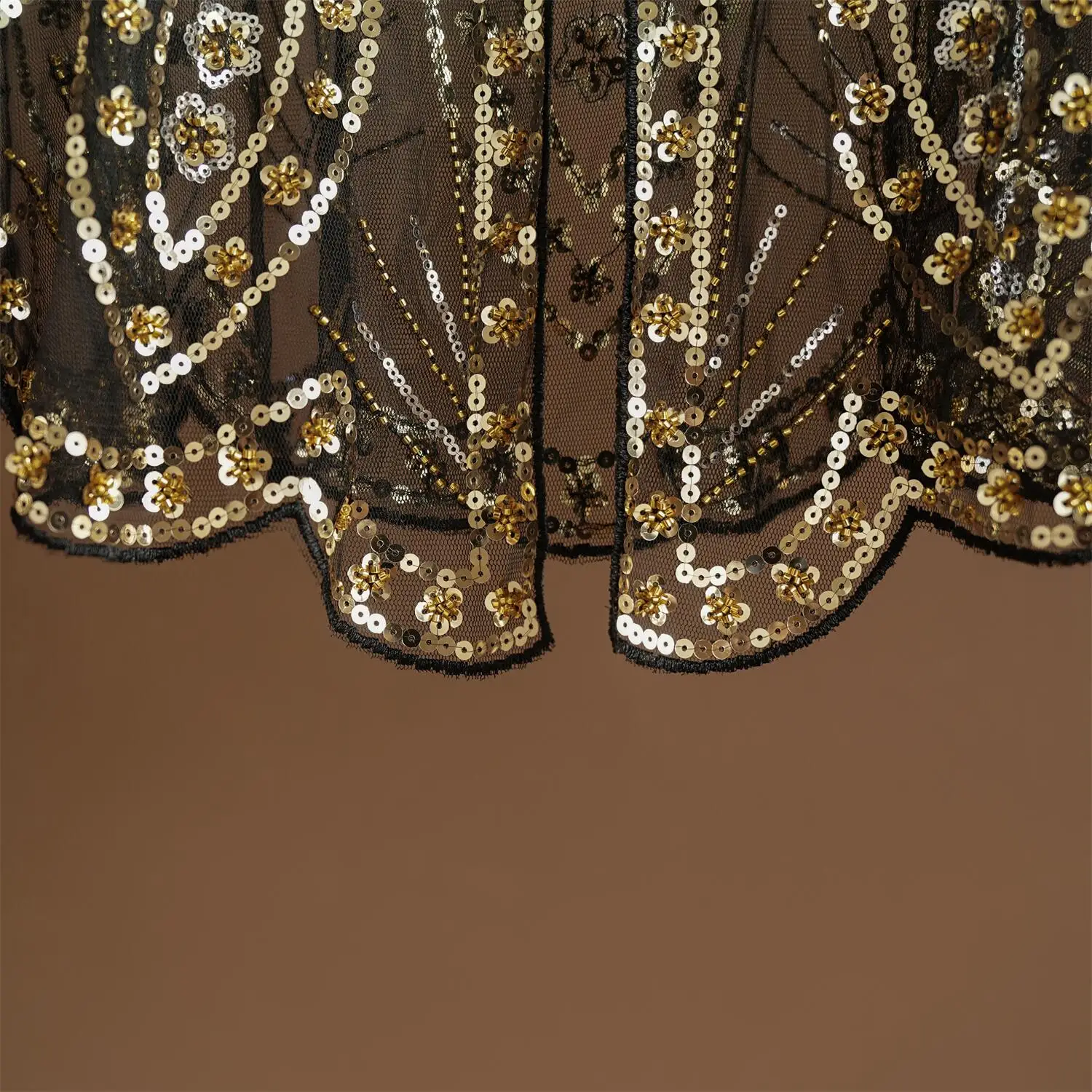 1920er Jahre Pailletten-Verzierter Flapper-Schal Elegante Wickelkleider Atmungsaktiver Kurzer Umhang Vintage Abendcape Braut-Schal – Detail 8
