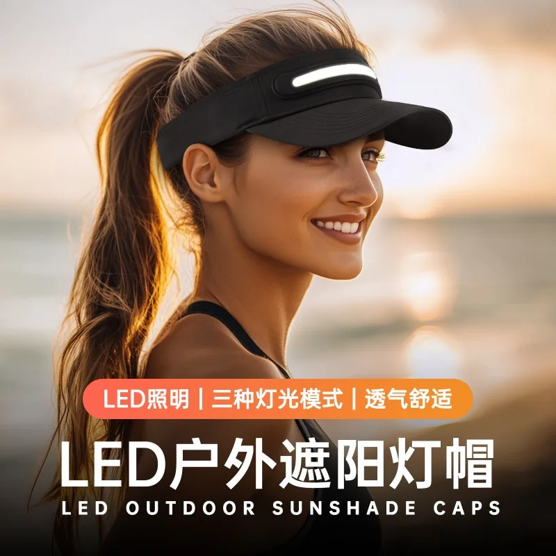 New Private Mold LED Luminous Lighting Empty Top Hat Outdoor Adventure Night Running Lighting Hat