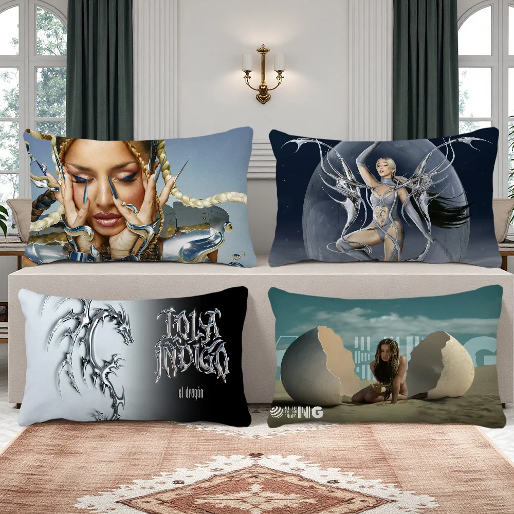 Indigo Rectangle Pillow Case El Printing Bedside Sofa Room Dragon Lola Home Decoration Pillowcase