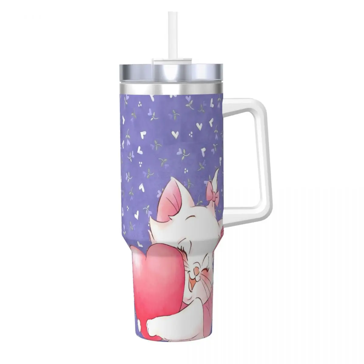 Marie Cat Tumbler Hot Drinks Water Bottle Insulated Stainless Steel Coffee Mug Custom Driving Car Mugs