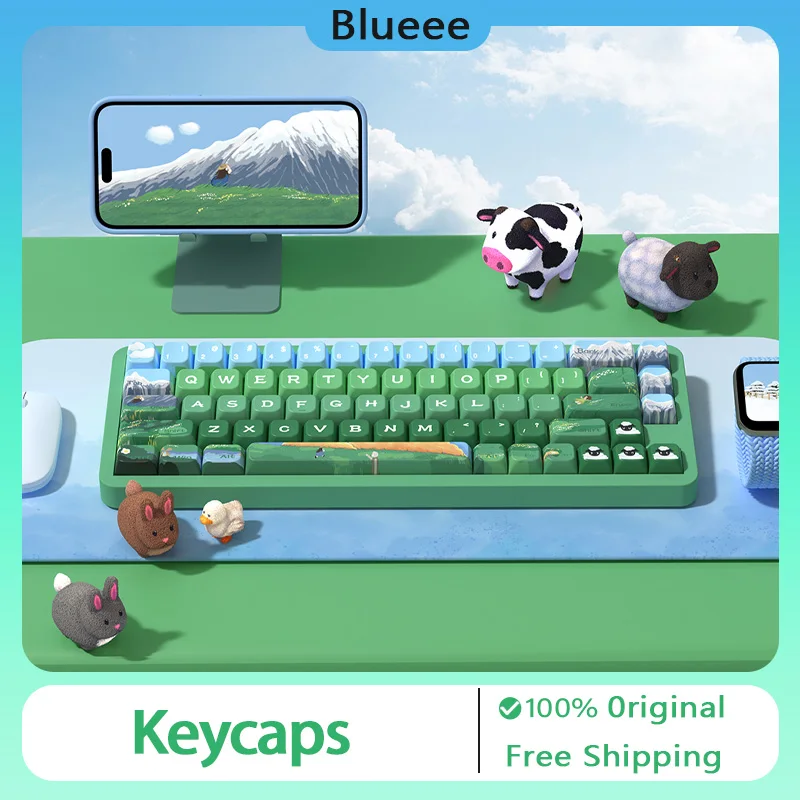 

Motianku Keycaps PBT Mechanical Keyboard Keycap Kit MDA /Cherry Profile Thermal Sublimation Cartoon Customized Gamer Accessories