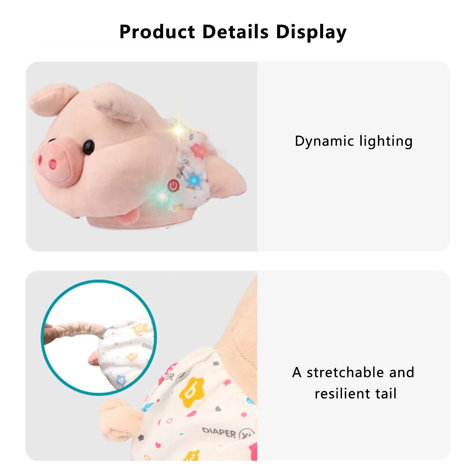 Lighting Up Musical Piggies Toys Intelligent Crawling Pig Toys For Outdoor