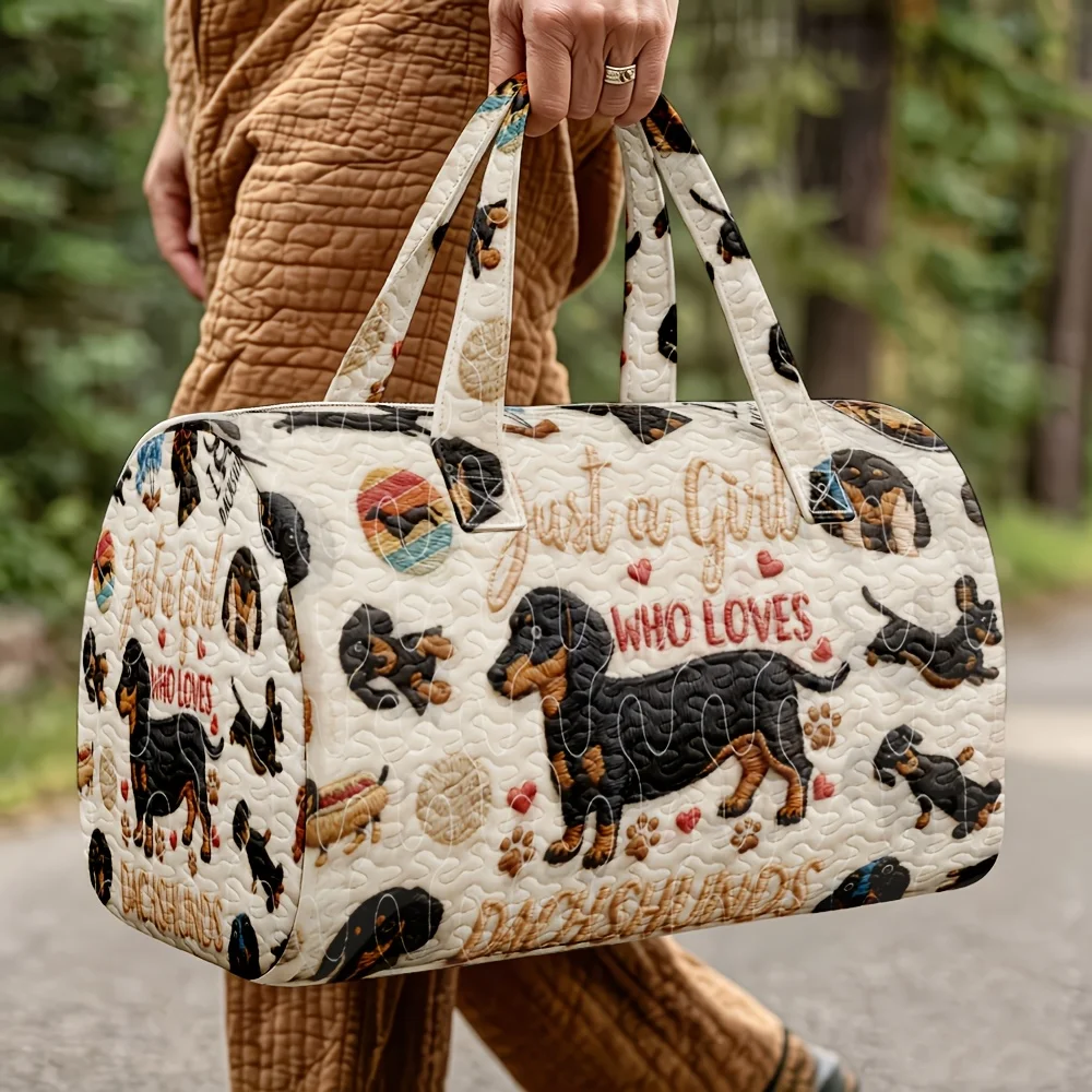 Lipstick dog pattern handbag - ideal for portable travel as a gift for pet dog owners for outdoor activities or picnics Bag