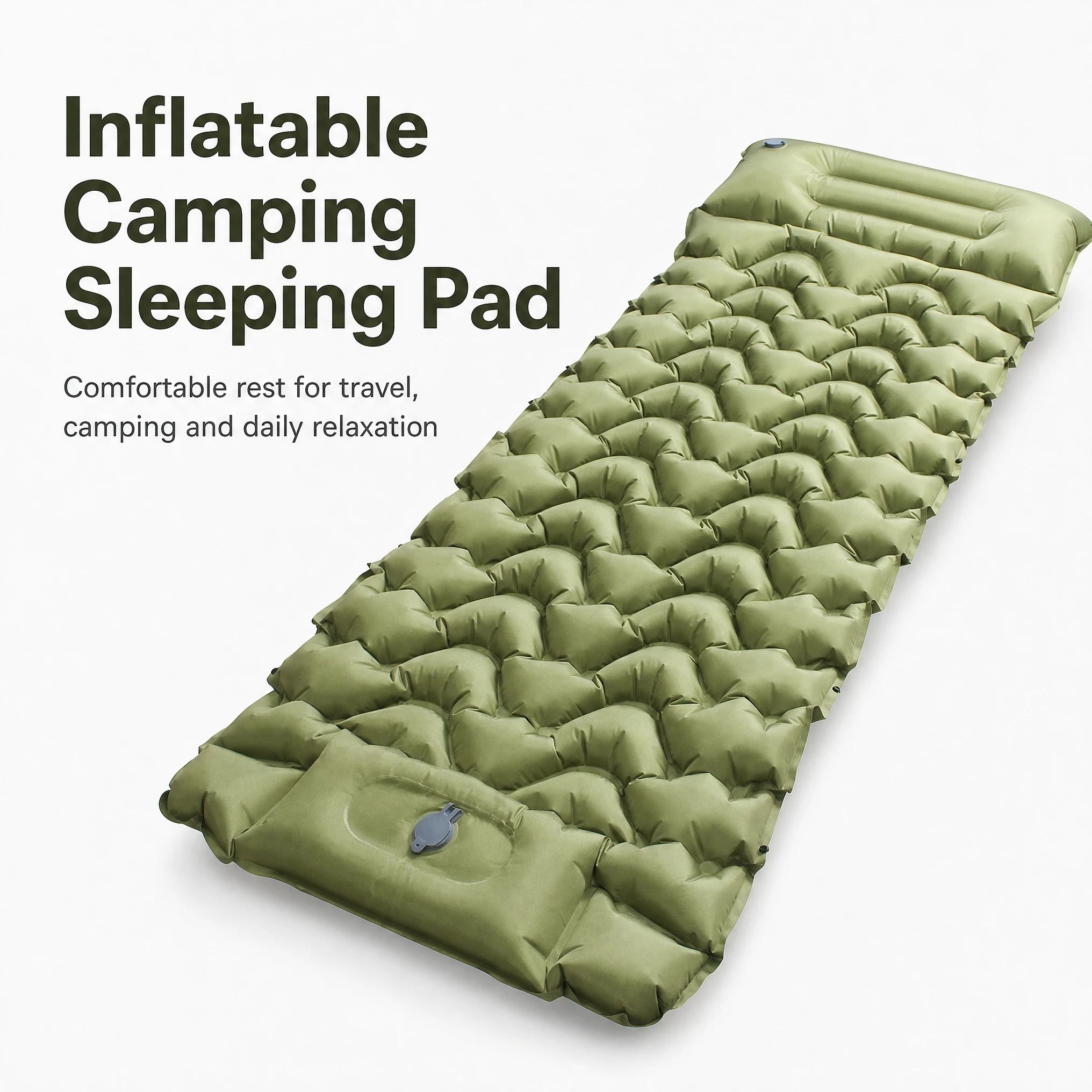 Widened Single TPU Sleeping Mattress Foldable Waterproof Camping Mat Wear‑Resistant Non‑Slip Portable Sleeping Pad for Outdoor