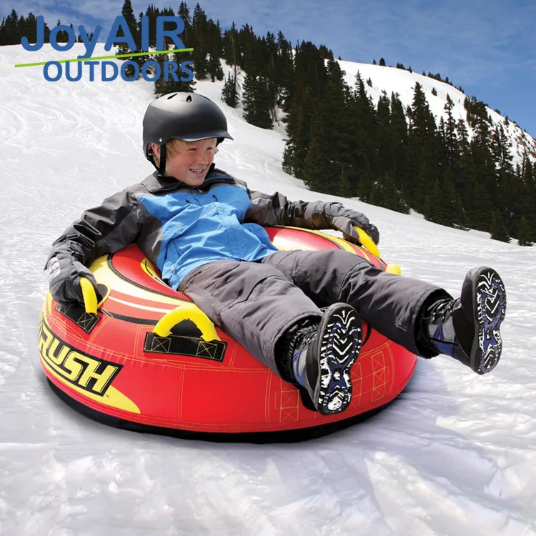 Factory price custom logo winter sport game inflatable snow sled with handles inflatable snow tube for adults and kids