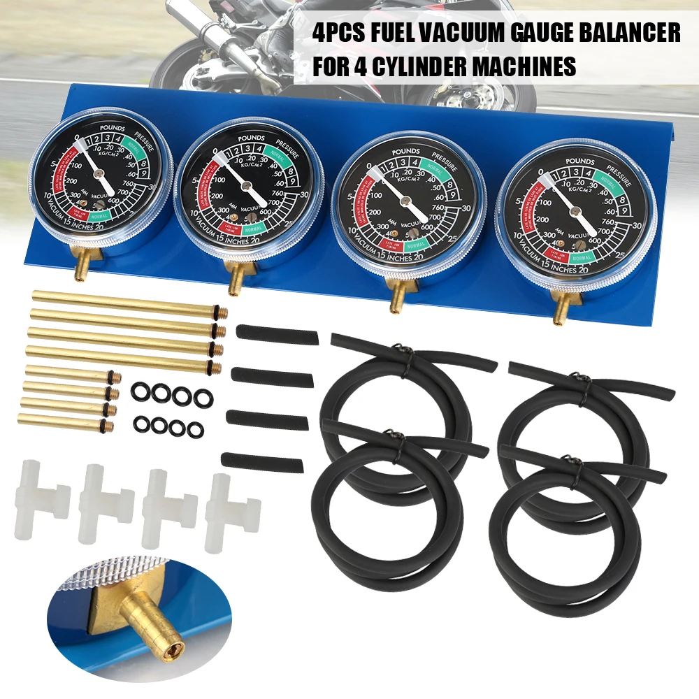 

Инструмент для синхронизации карбюраторов с вакуумным балансиром и шлангом для мотоциклов, синхронизатор топливных систем для 4-цилиндровых двигателей, инструменты для машин