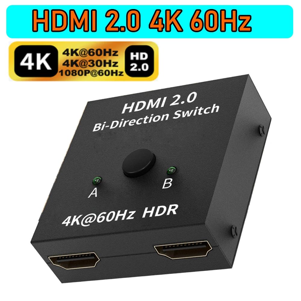 8K HDMI 2.1 przełącznik splitter 4K 60Hz Bi-direction HDMI 2.0 przejściówka HDMI AB przełącznik Splitter 1x2 lub 2x1 dla PS5 Xbox PS4