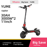 YUME Raptor Electric Scooter, 6000W Motor, Power 60V30Ah, 11-inch Tires, Max Speed 80Km/h, Range 96Km, Electric Scooter