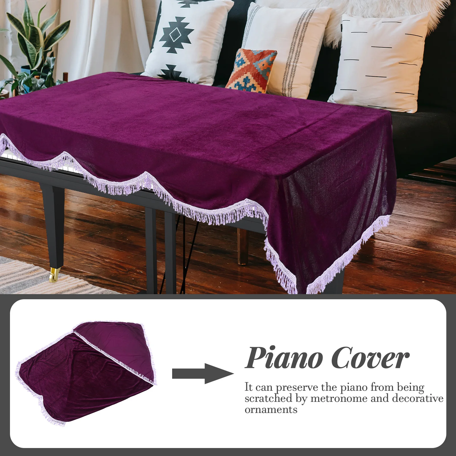 

Piano Electric Cover Dust Chic for Electronic Accessory Simple Covers Sleeve Purple Keyboard