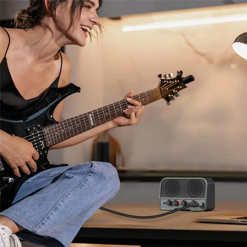 

BA-Compact Portable 5W Acoustic Guitar Amplifier Speaker With Dual Channels,Normal/Bright Tone Suitable For Travel And Performan