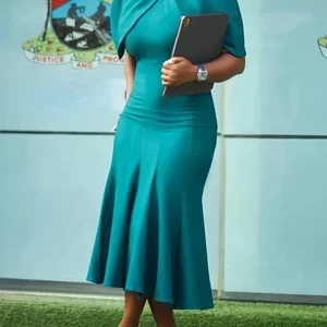 Mermaid Cap Sleeves Church gekleidet für Frauen, Bürodamen, bescheidene elegante afrikanische Slim Damen -Kleider, Date -Events, elegant 8 Hauptverkäufe Frauen bescheidene Kleider - №7