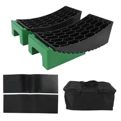 6Pcs Curved Leveling Block 35000lb Load Capacity Portable RV Curved Leveler with Anti Slip Pads for Campervan Trailer Motorhome