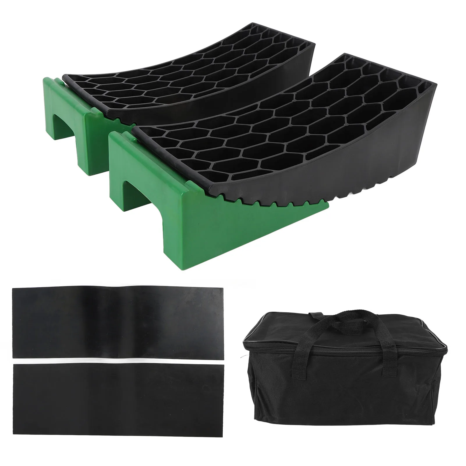 6Pcs Curved Leveling Block 35000lb Load Capacity Portable RV Curved Leveler with Anti Slip Pads for Campervan Trailer Motorhome