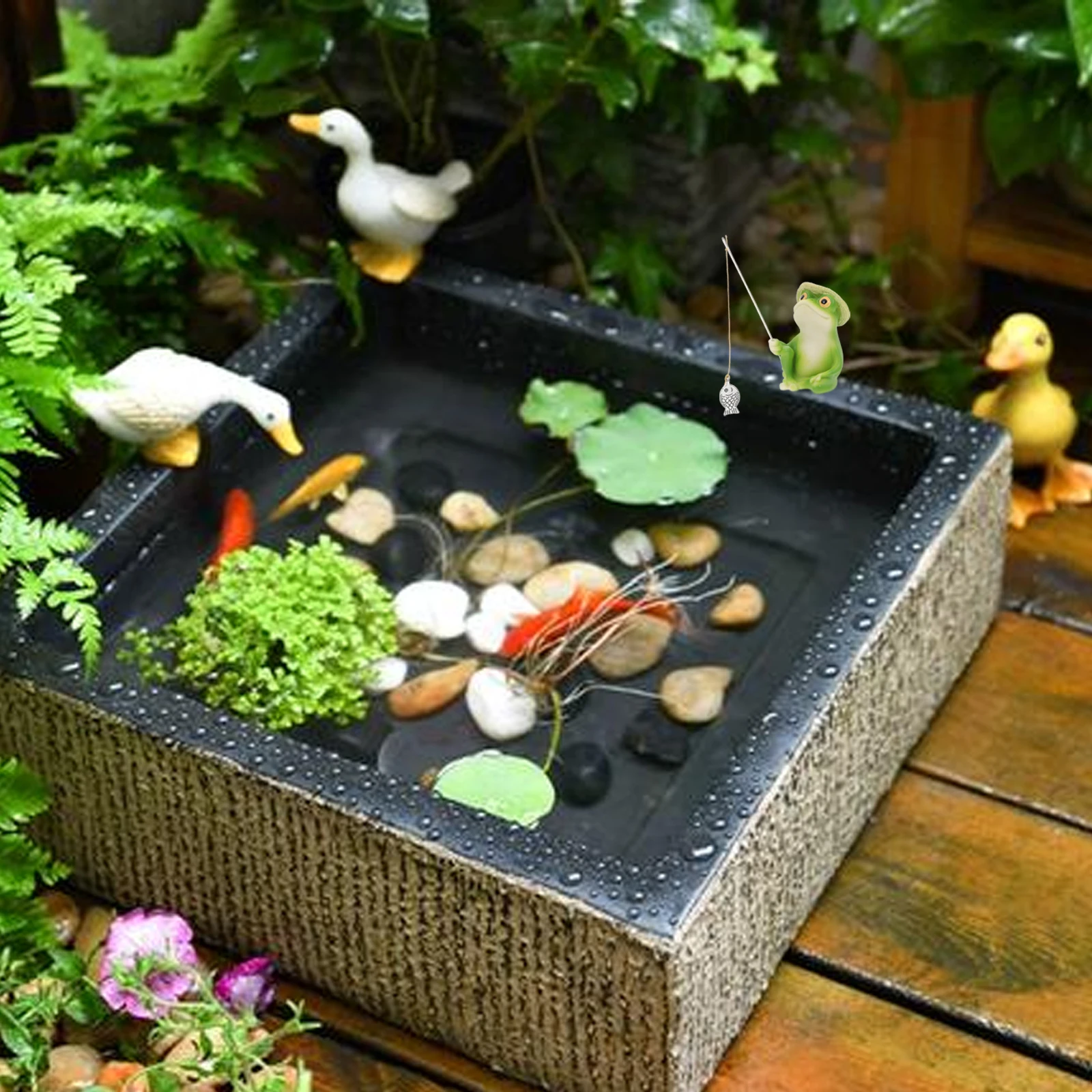 

1pc Frog Landscape Garden Decor Outdoor Statue Yard Ornaments Garden Animal Animal Shaped Ornament Fish Pond Rockery Decoration