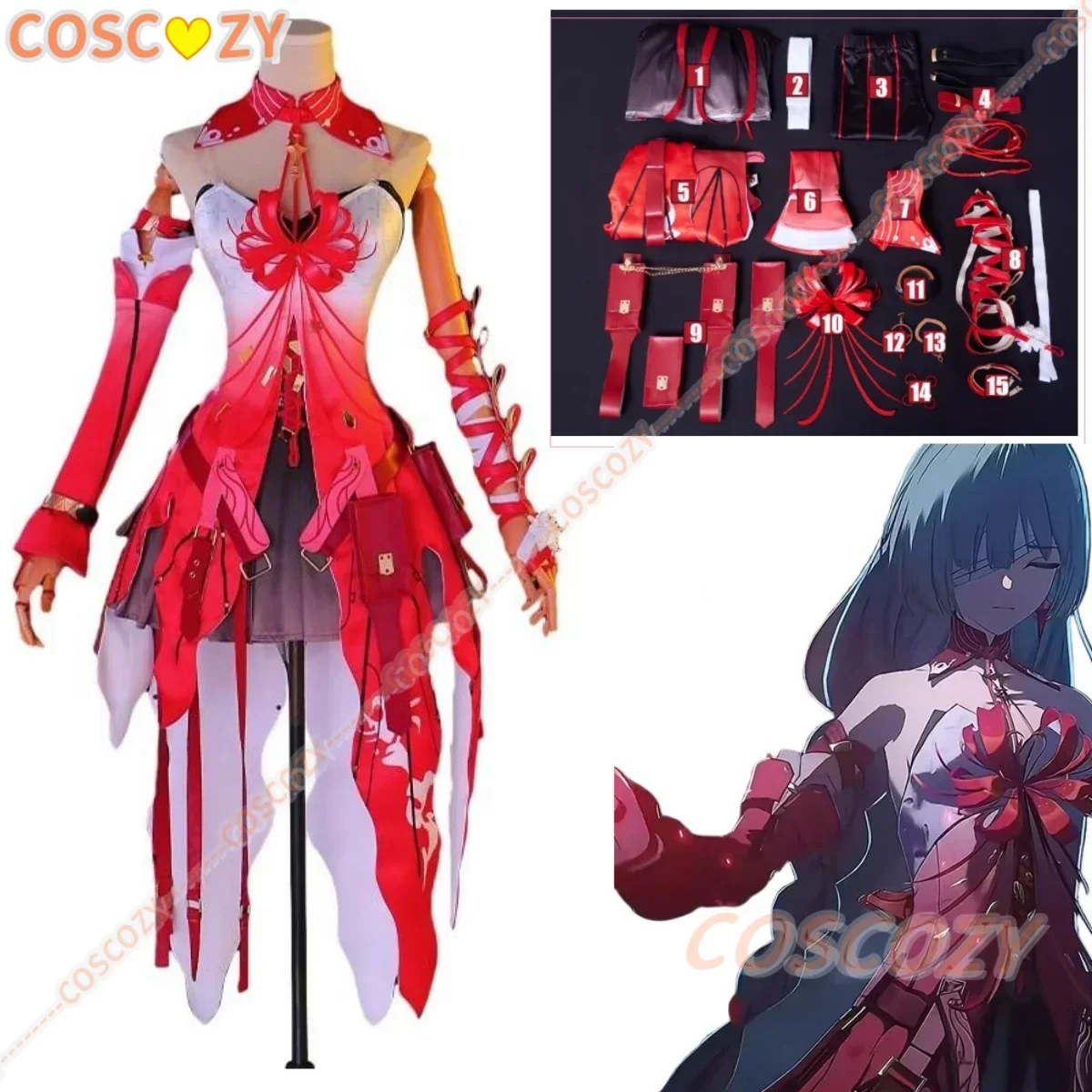 Phrolova From Wuthering Waves Cosplay Costume Set Game Phrolova Equinox Flower Dress Female Halloween Convention Event Costume