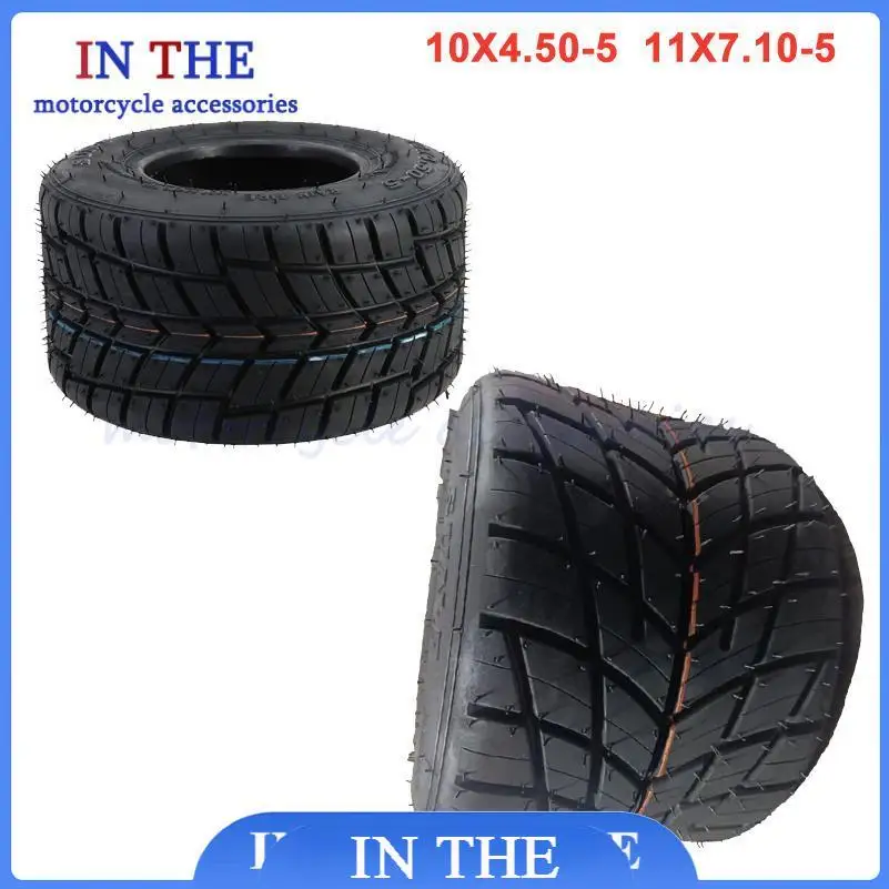 Go Kart Tires10x4.50-5 11x7.10-5 Front and Rear Racing Tires,All-Weather Rain Slick Tires for Competitive Karting,Anti-Skid Grip