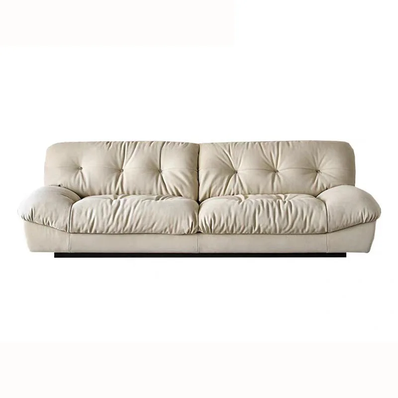 

Cloud sofa Italian living room straight row integrated cream wind small apartment fabric sofa