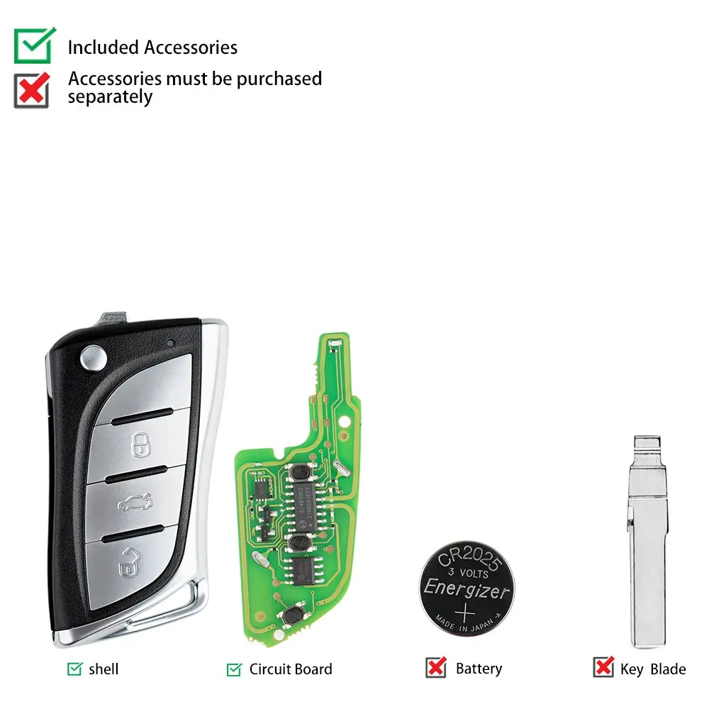 1 Stück XHORSE XE Serie Fernbedienungsschlüssel mit Super-Chip XEKF20EN XEKF21EN XELEX0EN XEDS01EN XEMQB1EN XEB510EN Autoschlüssel für VVDI Key Tool – Detail 14